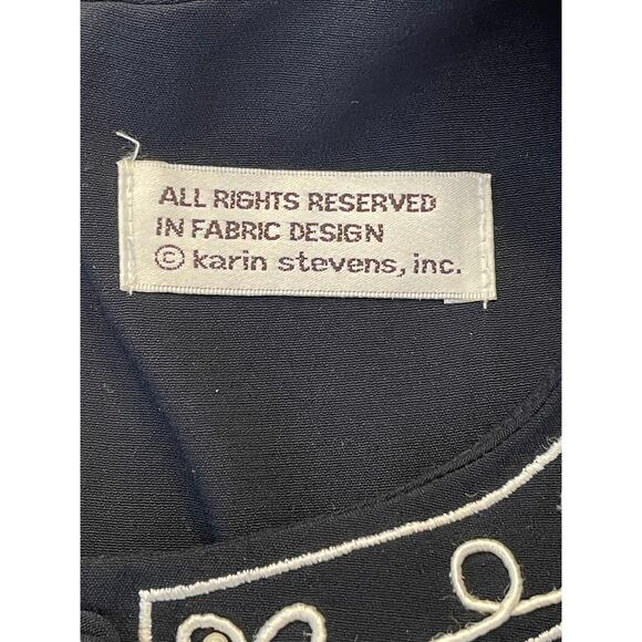 Vintage Karin Stevens Embroidered Dress - Size 10 - Gorgeous Detail! - Picture 7 of 7